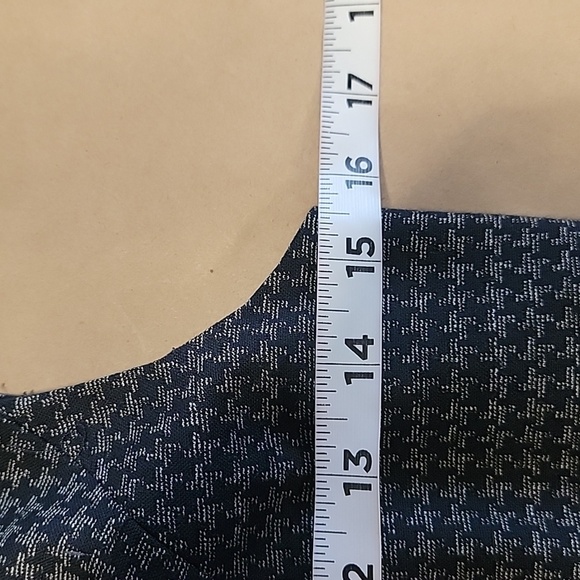 Talbots Size 4 Gray & Navy Blue Houndstooth Tweed Sheath Dress, Never Worn - Picture 10 of 16